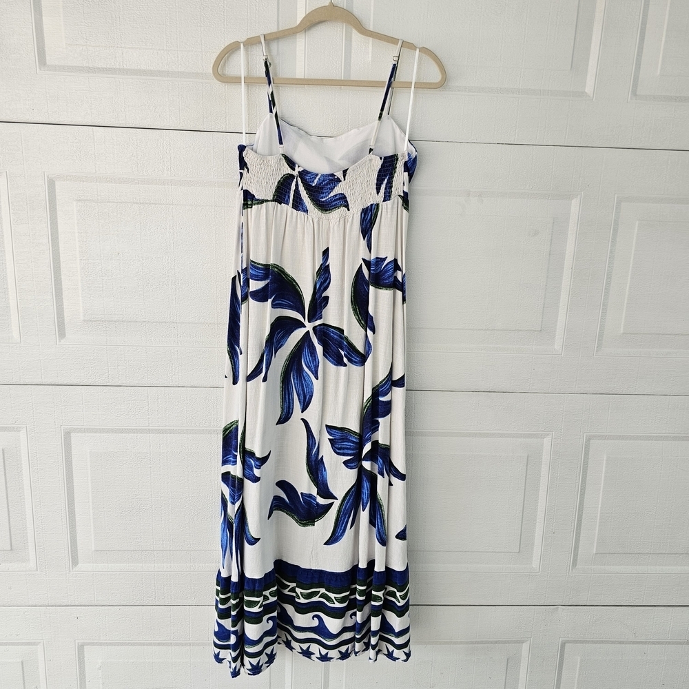 Lable Of Love XL Woman's Blue and White Spaghetti Strap Sundress Maxi - Picture 3 of 14